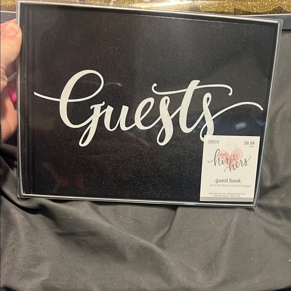 Elegant White and black guest book